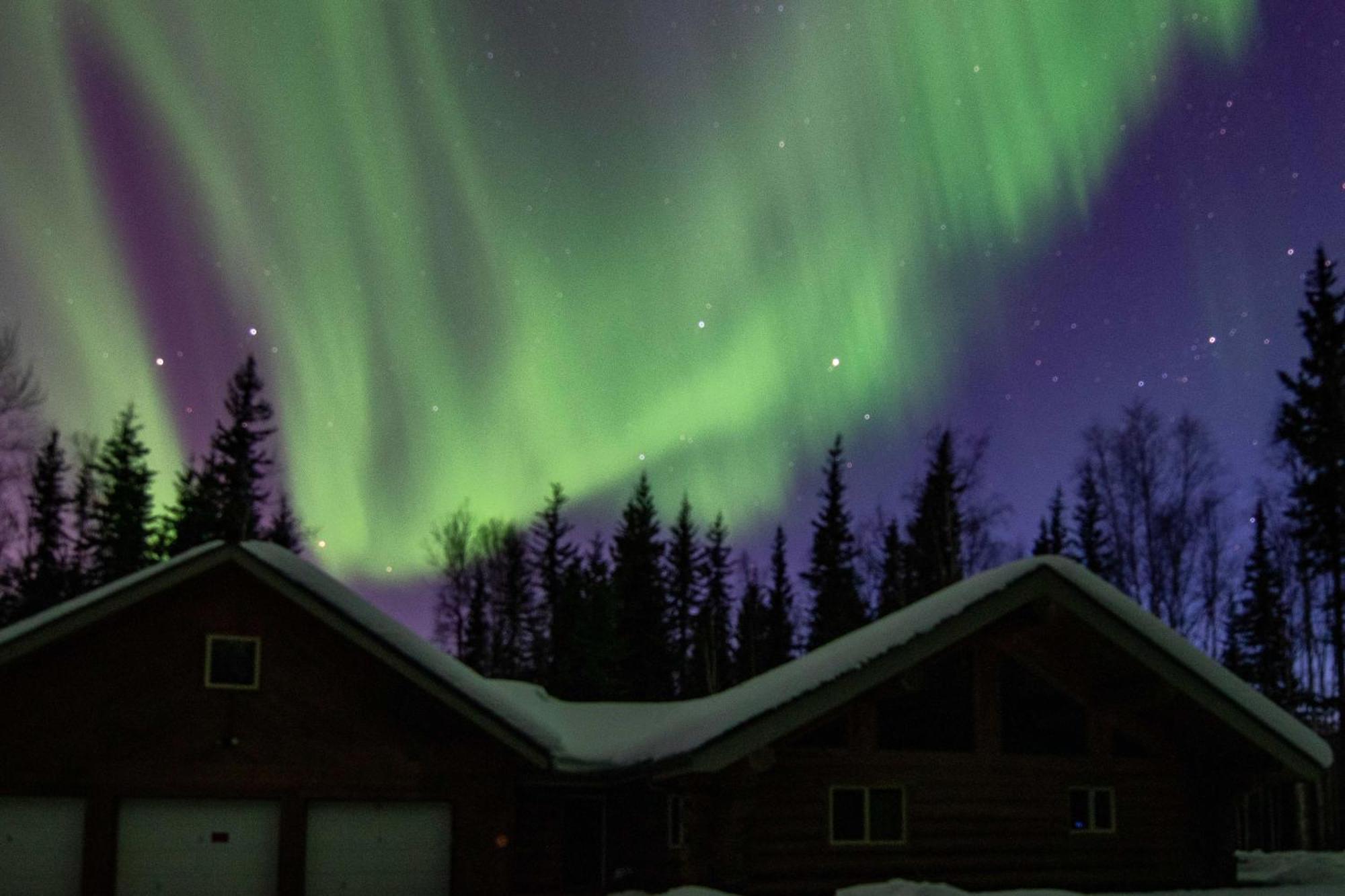 Riverside Log Cabin On-Site Aurora Viewing! North Pole Dış mekan fotoğraf